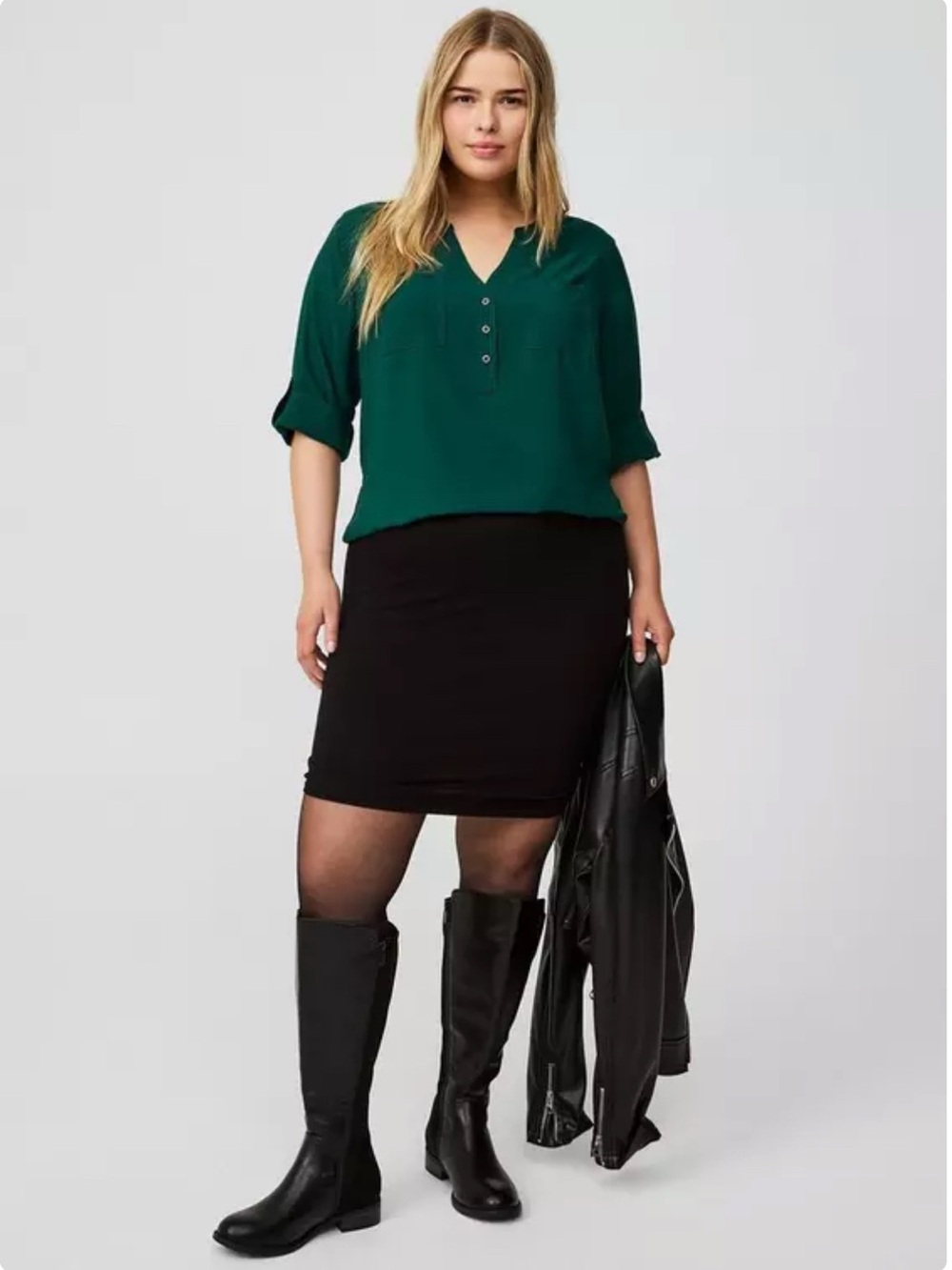 Torrid Harper challis 3/4 sleeve Teal green Button-Front Blouse